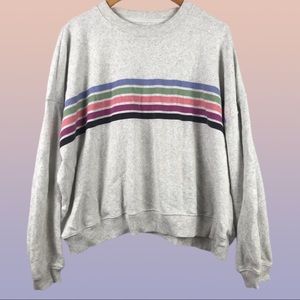 American Eagle Striped Crewneck Sweater